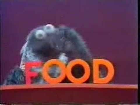 Sesame Street - Cookie Monster spells out the word Food