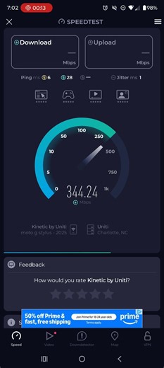kinetic by Windstream home Internet speed test aka Uniti