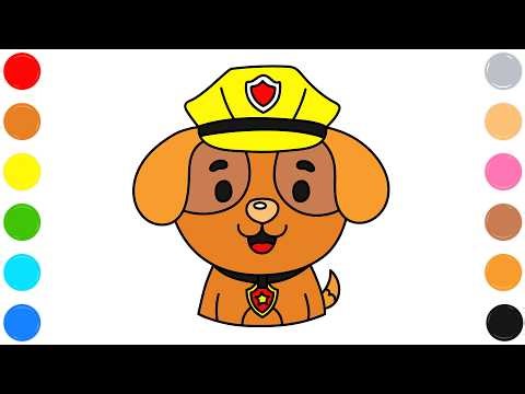🐶 Dog Coloring Page for Kids | Cute Adorable Puppy Drawing 🎨