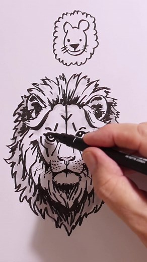 Apprenez à dessiner une tête de lion facilement