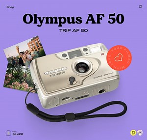 Olympus Af-50 35mm Film Camera – Vintage Point & Shoot Silver Camera With Autofocus, Flash, Tested and Working - Etsy
