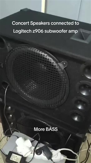 Concert Speakers connected to Logitech z906 Subwoofer amp! #logitechz906 #subwoofer #speaker #deadmou5 #diy