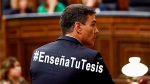 La llamada de socorro del indocto Sánchez en Twitter porque su tesis era toda una pega