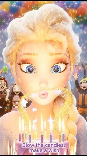 Elsa’s Epic Birthday Surprise! ❄️🎂 #frozen #huntrix #Shorts #disney