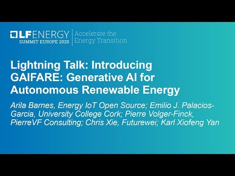 Lightning Talk: Introducing GAIFARE: Generative AI for Autonomous Renewable Energy