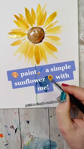 Easy Sunflower Watercolor Tutorial