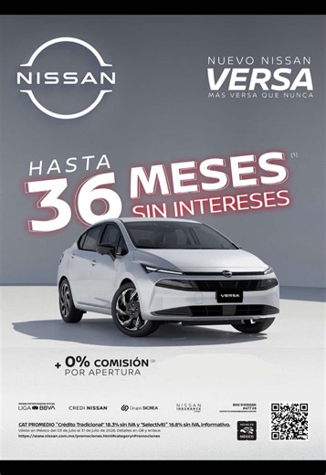 🚗✨ ¡Estrena tu Nissan Versa 2026 sin pagar intereses! 😍 Aprovecha esta increíble oportunidad de llevártelo a meses sin intereses. 📲 Envíame un mensaje y cotízalo hoy mismo. #NissanVersa2026 #MesesSinIntereses #EstrenaAuto #NissanMéxico #CDMX