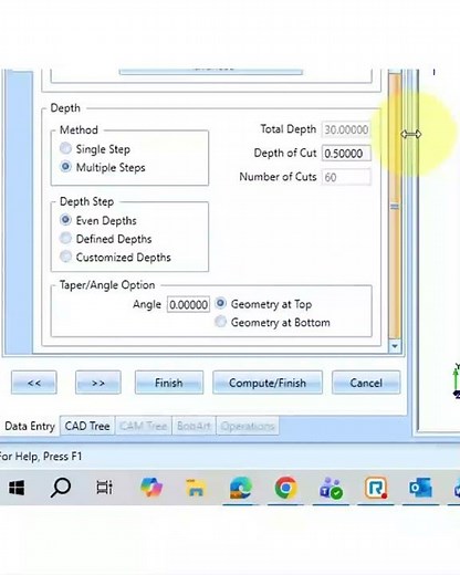 New CAD CAM Features | BobCAD-CAM V38: Taper Pocket Toolpaths