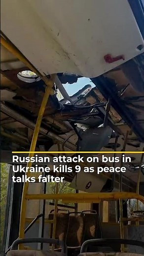 Russian attack on bus in Ukraine kills 9 as peace talks falter | AJ #shorts