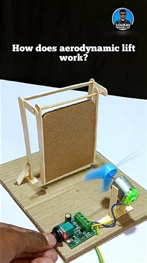 Aerodynamic Lift with DC Motor | Simple Physics Experiment #Shorts