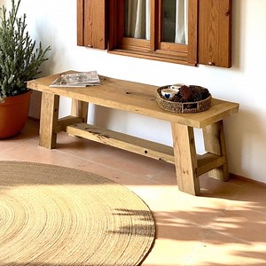 Rustic Reclaimed Oak Bench – Handmade Farmhouse Entryway and Mudroom Furniture - Etsy