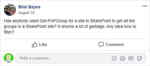 A Quick Look At The Get-PnPGroup Cmdlet And Its Operation