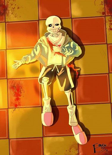 UNDERTALE サンズ vs パピルスイラスト Chara Tickling