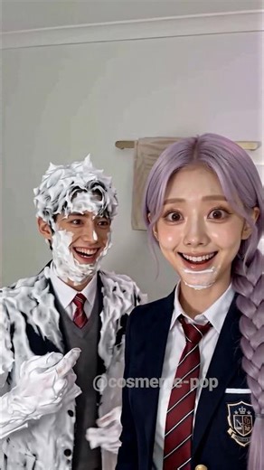 She Didn’t Expect the Foam Hug 🫧💀 #kpop #parody #meme