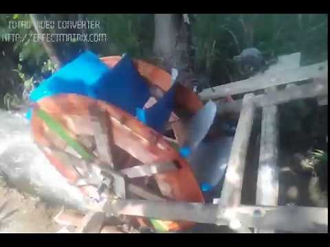 Mini Hydro Power waterwheel with car alternator