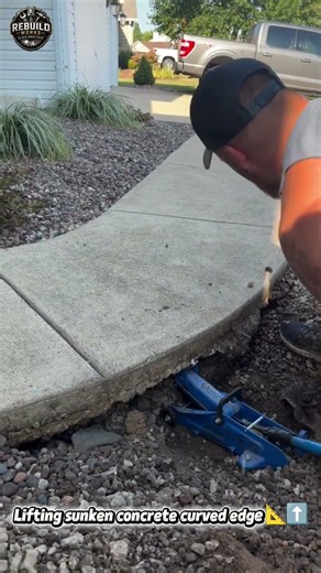 Jacking Up Sunken Concrete Sidewalk Slab #concreterepair #sidewalk #diy