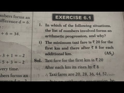 10th class Maths 6.Progressions, Exercise 6.1 guide answers full video