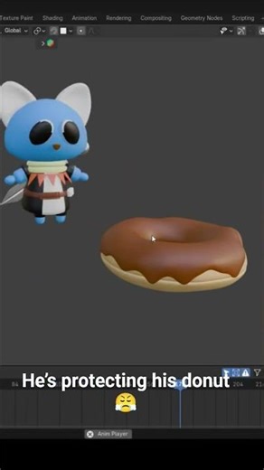 Don’t Touch His Donut 😤🍩 | Funny Blender 3D Animation
