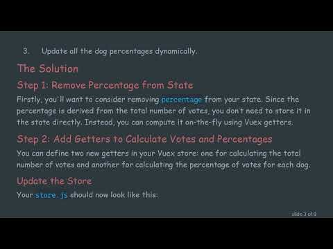 Calculate Dog Voting Percentages in a Vuex Voting App