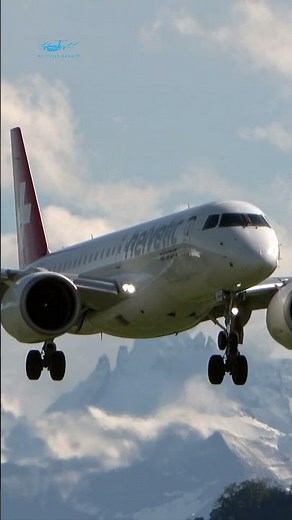 🇨🇭Swiss Alps Panorama: Embraer E190-E2's Breathtaking Approach into Bern ✈️