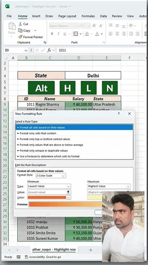 🔥 Highlight Cells STATEWISE in Excel Like a PRO! | Conditional Formatting Tutorial 💻 #excel #short