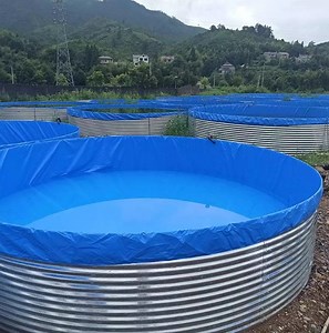 [Hot Item] Galvanized Sheet Plate Round Pond Tarpaulin Liner Fish Farming Aquaculture Tilapia Tank