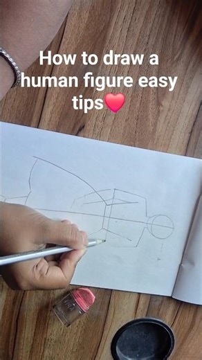 Master the Art: Draw an Easy Human Figure in Simple Steps❤️ #art #drawwithme #doodleaday #trending