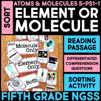 SORT Element or Molecule Activity - Atoms and Molecules 5th Grade Science NGSS