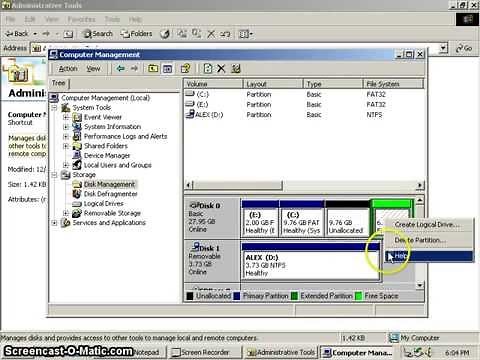 Managing Partitions in Windows 2000 and Windows XP