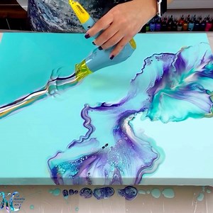 Incredible Shades of Turquoise! Watch This Blow Out! • #kanellaciracoart #turquoise #painting #art #acrylicpainting #artist | Kanella Ciraco Art