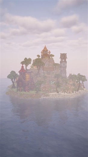 Island Village with my own schematics #minecraft