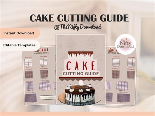Cake Serving Chart: Round and Square Templates - Printable Baking Tool - Etsy