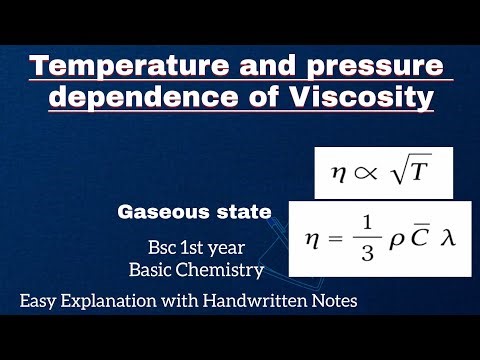 Temperature and Pressure dependence of Viscosity || Kinetic Molecular Model of a gas BSc Chemistry