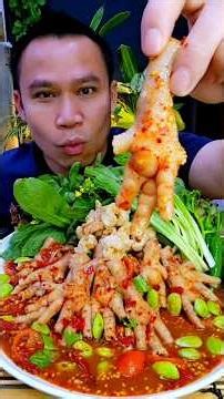 ตำตีนไก่ #hellowบ่าวย้อ #food #thaifood #mukbang