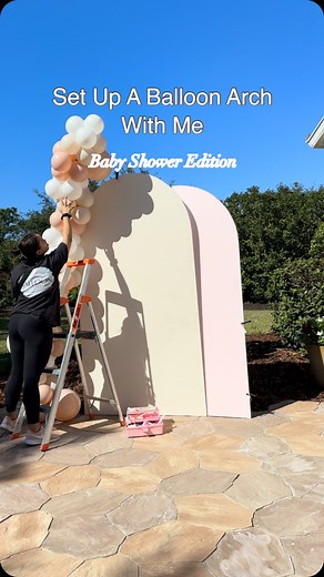 Build a balloon arch with me! Some design highlights of this garland: • Colors - white, cream, creamy pink • Pink bow details • Pearls added to several 18” balloons • Mini garland clusters throughout • Mix of 5”, 12” and 18” balloons Our client wanted neutral with a hint of pink for her baby shower garland. We made sure to keep it girly with the bow/pearl details. We loveeee how this one turned out and are dreaming of the day we get to recreate a similar design! 🩷🎀🩰🌸 #balloonarch #eventdecor