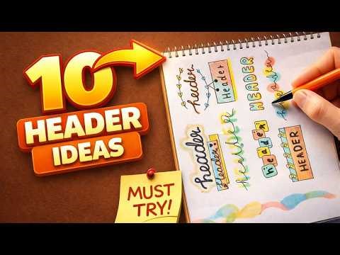 10 Header Ideas and Fonts | Heading Design for Notebook