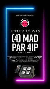 🎉 FREE GEAR ALERT! 🎉 Who doesn’t love free lighting? agiprodj & JMAZ Lighting are GIVING AWAY a bundle of FOUR Jmaz Mad Par 4 IP, a super bright, battery-powered, RGBWA UV LED par light that’s ready to shine at your next gig—rain or shine (seriously, it’s IP65-rated!). The giveaway runs from 2/19/25 to 3/25/25, and guess what? No purchase necessary—just enter and cross your fingers! Open to US-based customers 18 If you love lights and free stuff, enter now!🚀🎇 **Winner chosen at random on Wed
