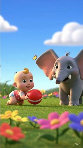 Cute Baby & Baby Elephant Playing Together 🐘👶 | 3D Animation Short #animatedcartoon