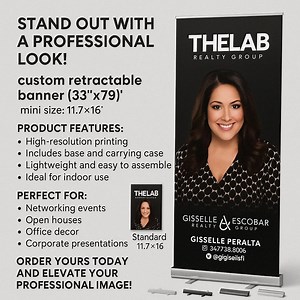 Retractable Banner With Stand – Custom Design for Realtors, Businesses & Events – Includes Carrying Case - Etsy Canada