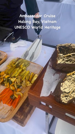 "Sail into Serenity: Ambassador Cruise ⛵️🌊" - Set sail on a voyage of luxury and tranquility with Ambassador Cruise, where every moment is a celebration of elegance and exploration. From the opulent cabins to the panoramic views of Halong Bay, prepare for a journey that will leave you spellbound. #AmbassadorCruise #LuxuryTravel "Discover Halong Bay: Aboard Ambassador Cruise 🏞️🚢" - Immerse yourself in the breathtaking beauty of Halong Bay from the decks of Ambassador Cruise. As you glide throu