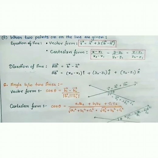 Three Dimensional Geometry, chapter 11,class 12 #Formulas (all) #summary #handwritten #Maths #ncert