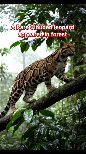 A rare clouded leopard moving silently through the forest 🌿One of nature’s most elusive predator