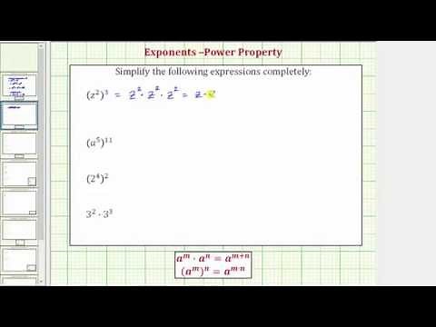 Ex: Simplify Exponential Expressions Using the Power Property of Exponents