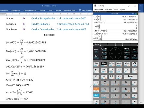 Funciones Trigonométricas e Inversos en la calculadora HP PRIME