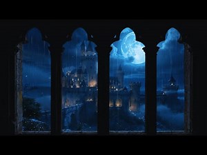 Hogwarts Rain Ambience 4K – Harry Potter Projector Window View