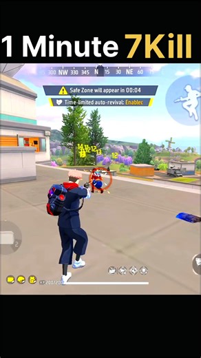 1 minute 7 kill challenge in free fire solo vs squad gameplay #challenge #freefiremax #freefire