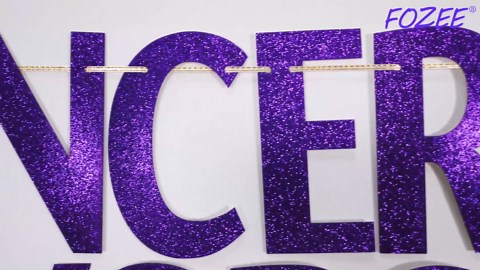 FOZEE Cancer Survivors Day Banner, National Cancer Survivors Day Decorations, Cancer Free Party Decor, Purple Glitter