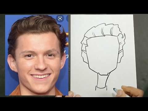 How to Draw a easy Caricature of Tom Holland