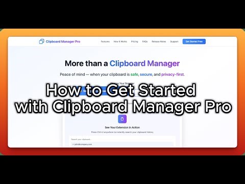 Getting Started with Clipboard Manager Pro