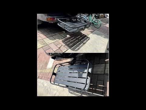 Aluminum Alloy Folding Hitch Cargo Carrier | Rear Luggage Rack Basket 120x50cm
